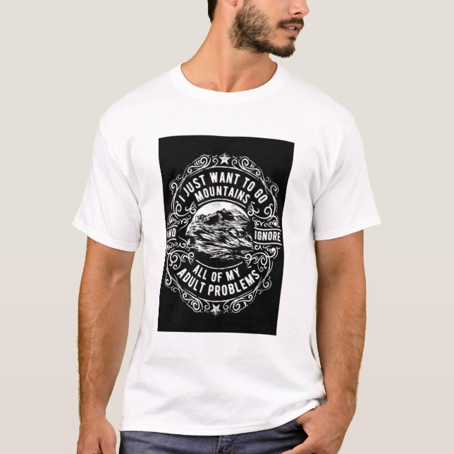 Erwachsenenproblem im Weißen Berg T-Shirt (Vorderseite)