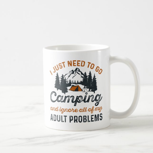 Erwachsenenprobleme bei Camping Kaffeetasse (Rechts)