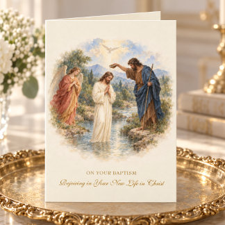 Erwachsenentaufe Jesu KatholischAquarell Taufe Karte