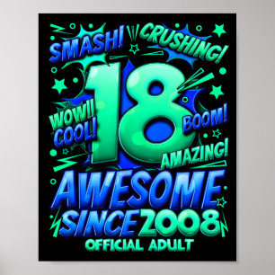 Erwachsener 18 Jahre alt für Jungen 18. Geburtstag Poster