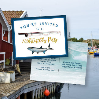 Erwachsener Fischen Geburtstagsparty Einladung Pos Postkarte