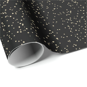 Erwachsener Geburtstag Schwarz Gold Glitter Geschenkpapier