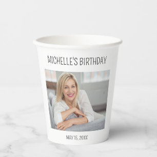 Erwachsener Geburtstags-Name Foto-Party-Geschenk Pappbecher