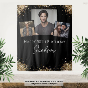 Erwachsener Gold Glitter 50. Geburtstag Foto Wandteppich