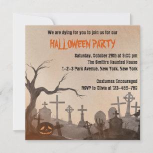 Erwachsener Halloween-Party Spooky Friedhof Einladung