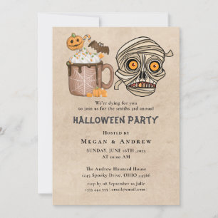 Erwachsener Halloween-Party Vintager Gothic-Schäde Einladung