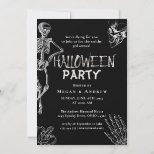 Erwachsener Halloween-Party Vintager Gothic-Schäde Einladung
