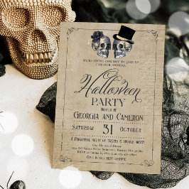 Erwachsener Halloween-Party Vintager Gothic-Schäde Einladung