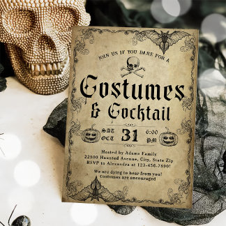 Erwachsener Halloween-Party Vintager Gothic-Schäde Einladung