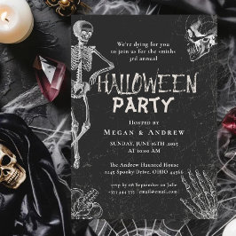 Erwachsener Halloween-Party Vintager Gothic-Schäde Einladung
