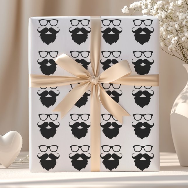 Erwachsener lustiger Bartmann Geschenkpapier (Von Creator hochgeladen)
