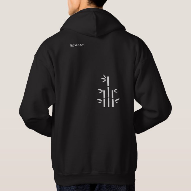 Erwachsener Pullover Hoodie (Schwarz) (Rückseite)