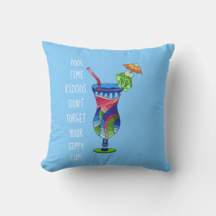 Erwachsener-Sippy-Cup (blau), Niedlicher Pool Kissen