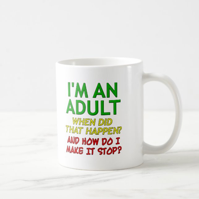 Erwachsener stoppen lustigen Mug Tasse (Rechts)