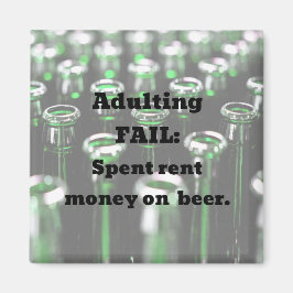 Erwachsener Versagt: Verbrauchtes Geld für Bier mi Magnet