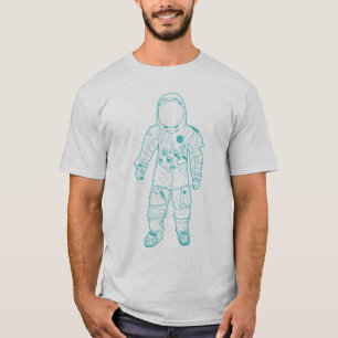 Erwachsenes Astronauten-Aqua T-Shirt