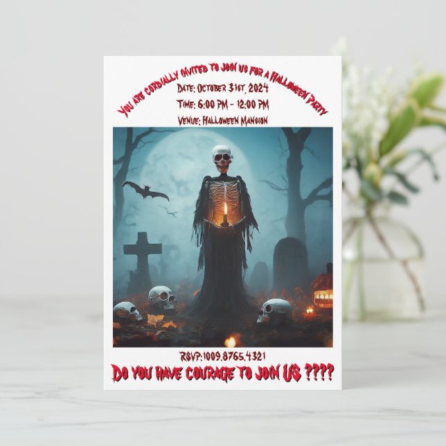Erwachsenes Halloween-Party Einladung (Stehend Vorderseite)
