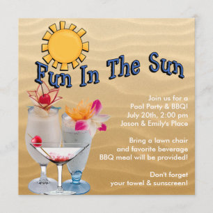 Erwachsenes Pool Party und GRILLEN Einladung