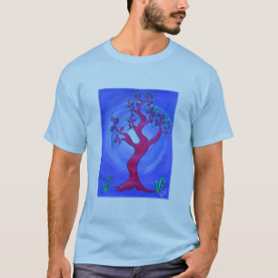 Erwachsenes T-Shirt - einfach rot der Baum