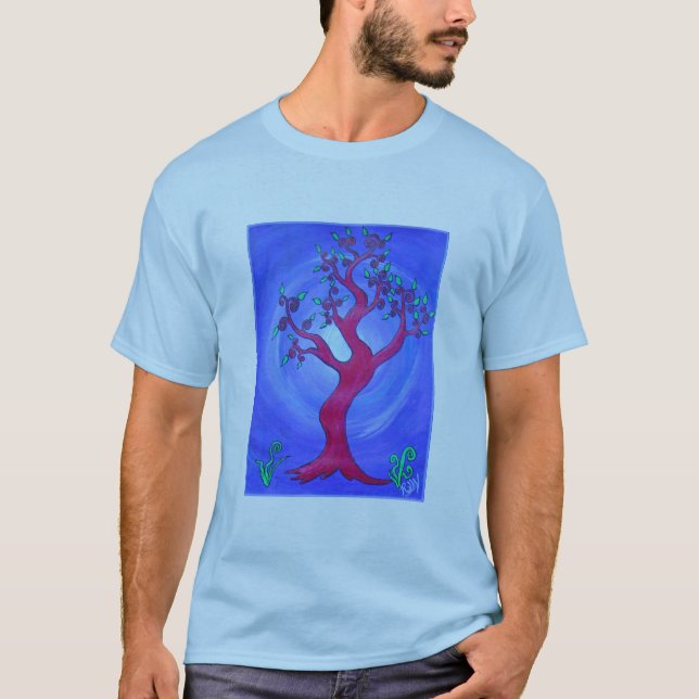 Erwachsenes T-Shirt - einfach rot der Baum (Vorderseite)