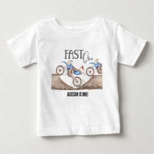 Erwachsenwerden FAST ONE Blue Dirt Bike 1. Geburts Baby T-shirt