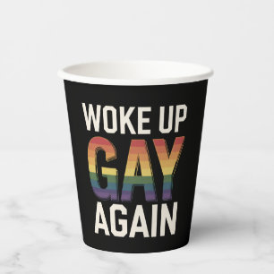 Erwachte wieder gay Lustiger LGBTQ Stolz Verbündet Pappbecher
