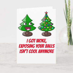 ERWACHTES WEIHNACHTEN, BALLS ENTLARVEN FEIERTAGSKARTE
