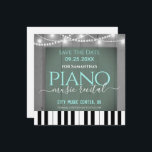 Erwägung Piano Music Save the Date<br><div class="desc">Eleganter rustikaler Holzstruktur mit Saitenbeleuchtung. Der gesamte Text ist einstellbar. Save the Date feiern Erinnerung.</div>