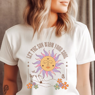 Erwärme Deine Seele Retro Boho Sonne Tri-Blend Shirt