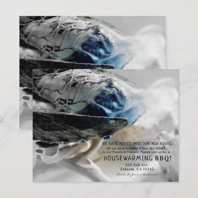 Erwärmung des brennenden Rauchens Einladung (Vorne/Hinten)