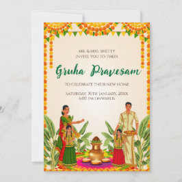 Erwärmung des digitalen Hauses lädt Gruhapravesam  Einladung