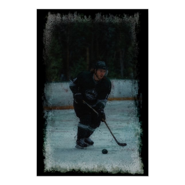 Erwärmung des Eishockey-Spielers Poster (Vorderseite)