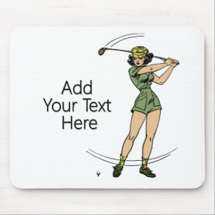 Erwärmung für Golf Lady Golfer Mousepad