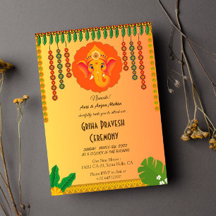 Erwärmung Griha Pravesh Einladung