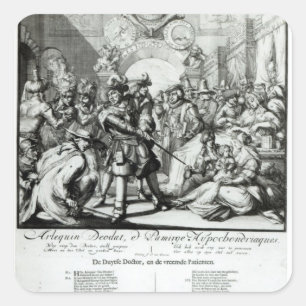 Erwärmung Pan Baby, c.1688 Quadratischer Aufkleber