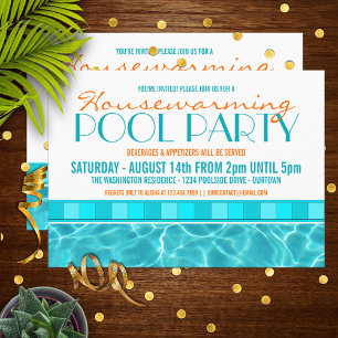 Erwärmung Pool Party Einladungen