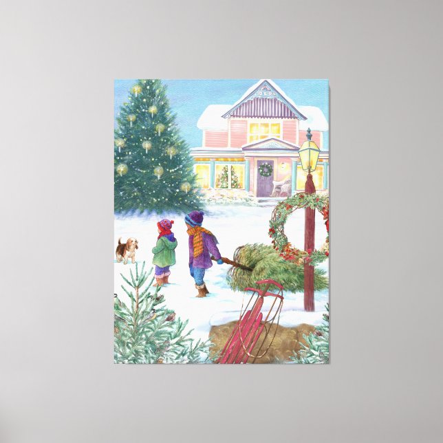 Erwärmung Weihnachten Leinwanddruck (Vorderseite)