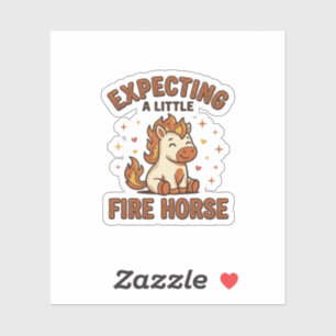 Erwarte ein kleines Feuerpferd Vintage Baby Shirt_ Aufkleber