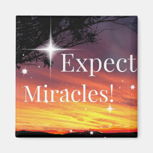 Erwarte Wunder Funkeln Sonnenuntergang Inspirieren Magnet