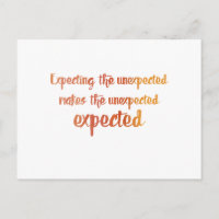 Erwarten Sie das Unerwartete