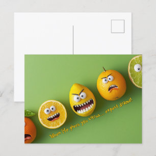 Erwarten Sie Drama Funny Faces Postkarte