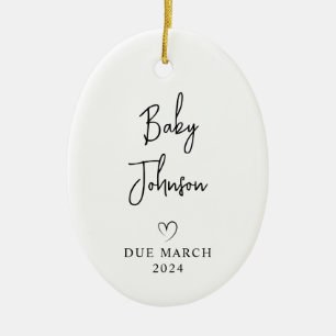 Erwartende Eltern Foto Baby Fällig 2024 Keramik Ornament