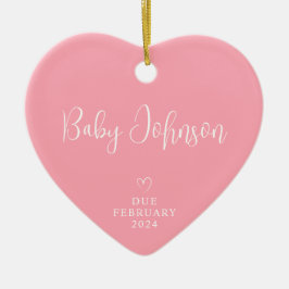 Erwartende Eltern Foto Baby Girl Due 2024 Keramik Ornament