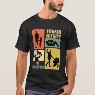 Erwartender Vater FITNESS MIT KIND Lustig Bald Vat T-Shirt