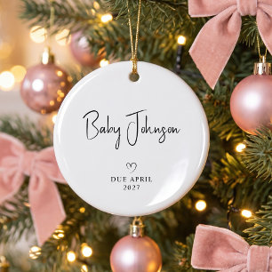 Erwartendes Paar Foto Neues Baby Fällig 2027 Keramik Ornament