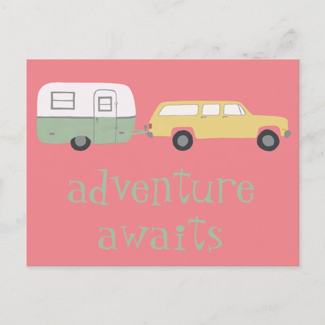 ERWARTET Camping-Trailer RV Postkarte (Vorderseite)