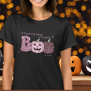 Erwartet ein kleines Boo Pink Halloween Schwangers T-Shirt