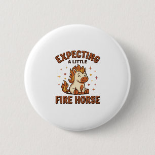 Erwartet ein kleines Feuerpferd Vintage Baby-Shirt Button