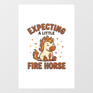 Erwartet ein kleines Feuerpferd Vintage Baby-Shirt Fensteraufkleber