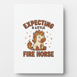 Erwartet ein kleines Feuerpferd Vintage Baby-Shirt Fotoplatte